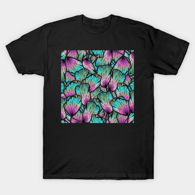 Lovely Flower Petal Flurry - Pink, Turquoise and Purple - Digitally Illustrated Flower Pattern for Home Decor, Clothing Fabric, Curtains, Bedding, Pillows, Upholstery, Phone Cases and Stationary T-Shirt by cherdoodles